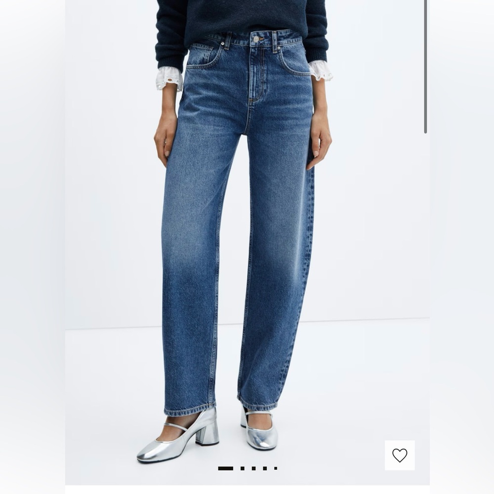 Mango Dark Blue Straight Jeans